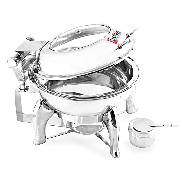 Chafing Dish Hydrolic Round with Class Lid